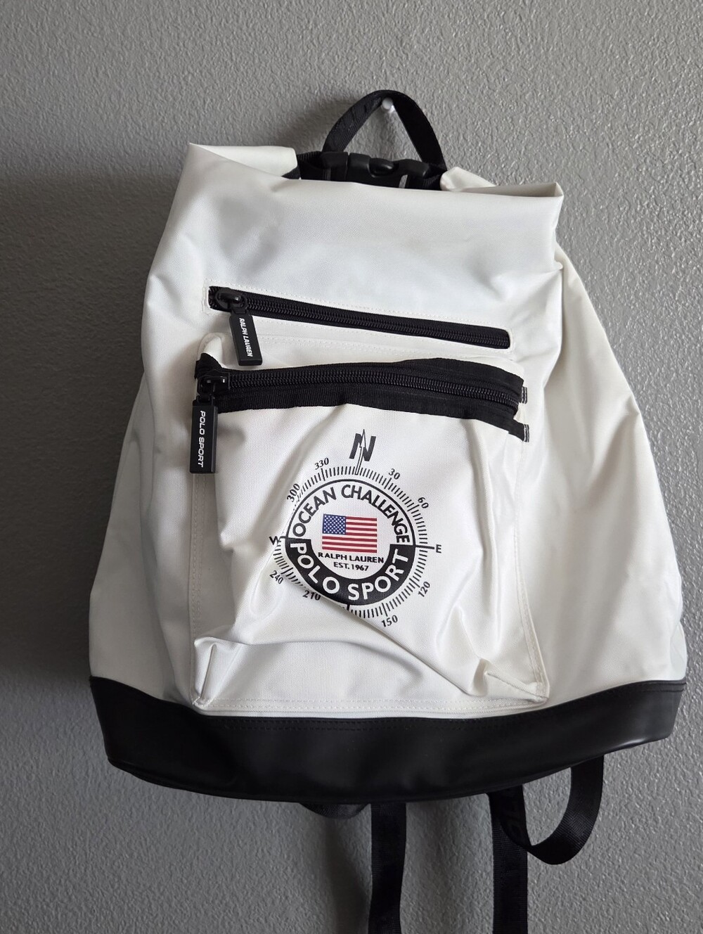 Ralph Lauren Polo Sport White and Black Ocean Challenge Backpack
